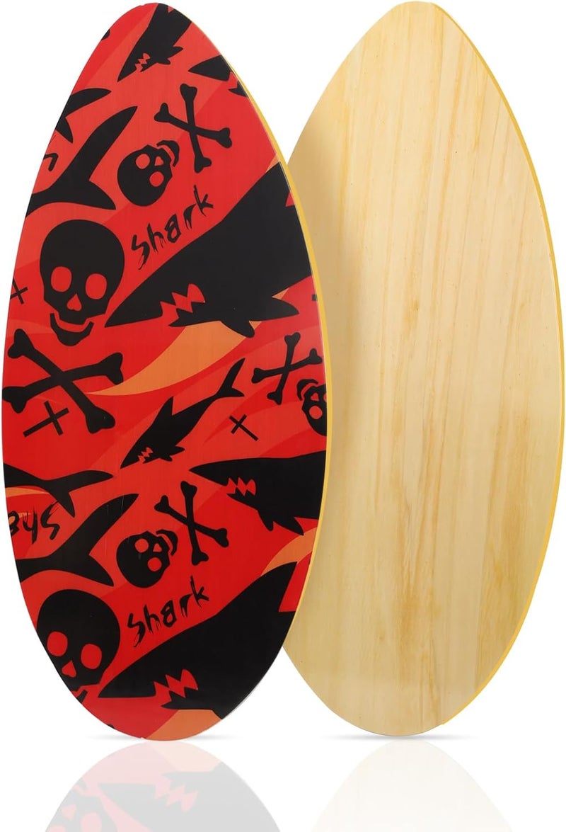 YOJOR Skimboard 35 Inch Skim Boards for Beach Adults ＆ Kids, High Gloss Coat Wooden Skim Board for Beginners, Durable Lightweight Wood Body Board - Image 1